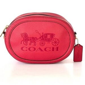 NWOT Coach Pink Pebbled Leather Camera Bag
Horse & Carriage Crossbody (No strap)